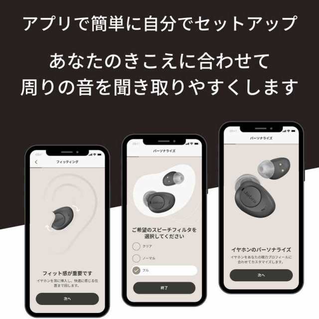 GNヒアリングジャパン デジタル補聴器 Jabra Enhance ダークグレー