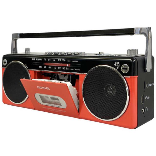 とうしょう　ステレオ型ラジカセ aiwa ［ワイドFM対応 /Bluetooth対応 ］ レッド　GAA4-RCP0002-RD ステレオ型ラジカセ aiwa アイワ レッド GAA4-RCP0002-RD 