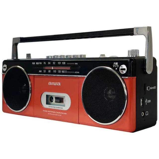 とうしょう　ステレオ型ラジカセ aiwa ［ワイドFM対応 /Bluetooth対応 ］ レッド　GAA4-RCP0002-RD ステレオ型ラジカセ aiwa アイワ レッド GAA4-RCP0002-RD 