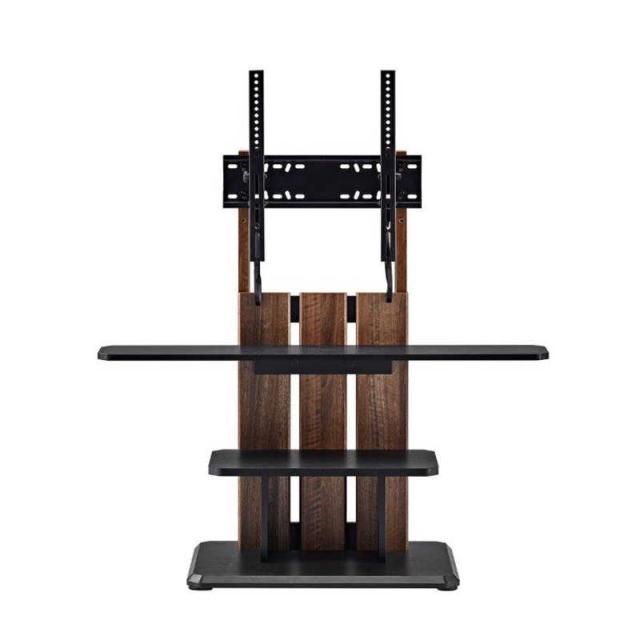 朝日木材　24〜55インチ対応 テレビスタンド Swing (自立式) ダークブラウン木目＆黒木目　WS-C590-DB_1