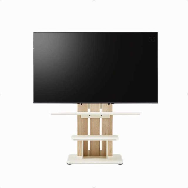 朝日木材　24〜55インチ対応 テレビスタンド Swing (自立式) ナチュラル木目＆白木目　WS-C590-NA_1