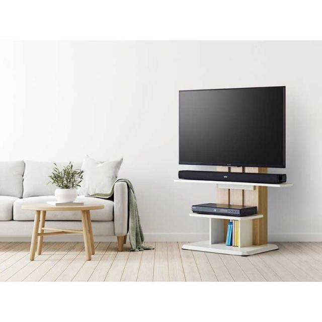 朝日木材　24〜55インチ対応 テレビスタンド Swing (自立式) ナチュラル木目＆白木目　WS-C590-NA_4