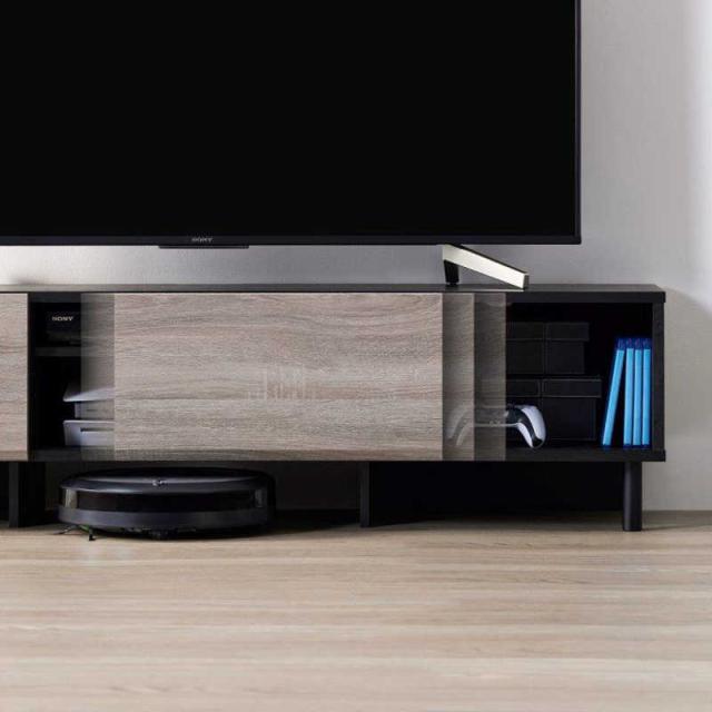 朝日木材　55〜65v型対応 引き戸タイプローボード Swing ダークベージュ　ASSLD1500GBの通販は