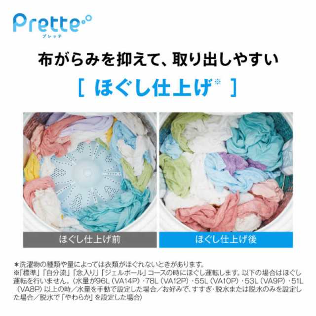 アクア AQUA 全自動洗濯機 Prette プレッテ インバーター 洗濯8.0kg