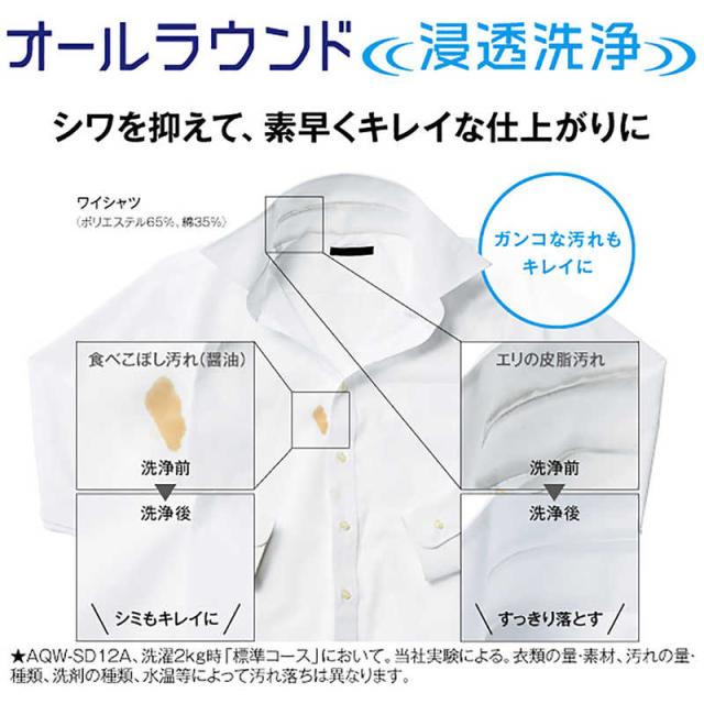 アクア　AQUA　ドラム式洗濯乾燥機 (右開き) 洗濯12.0kg 乾燥6.0kg ヒートポンプ乾燥 ホワイト　AQW-SD12A-R-W（標準設置無料）_13