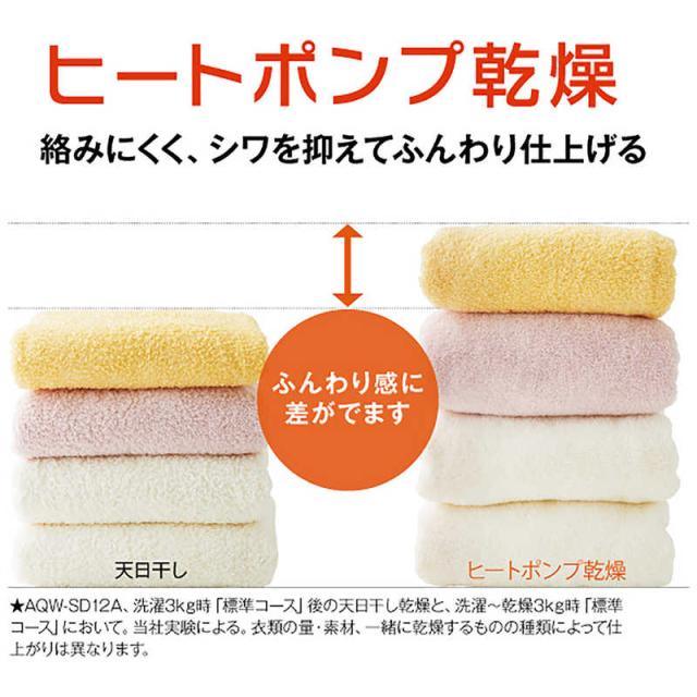 アクア　AQUA　ドラム式洗濯乾燥機 (右開き) 洗濯12.0kg 乾燥6.0kg ヒートポンプ乾燥 ホワイト　AQW-SD12A-R-W（標準設置無料）_19