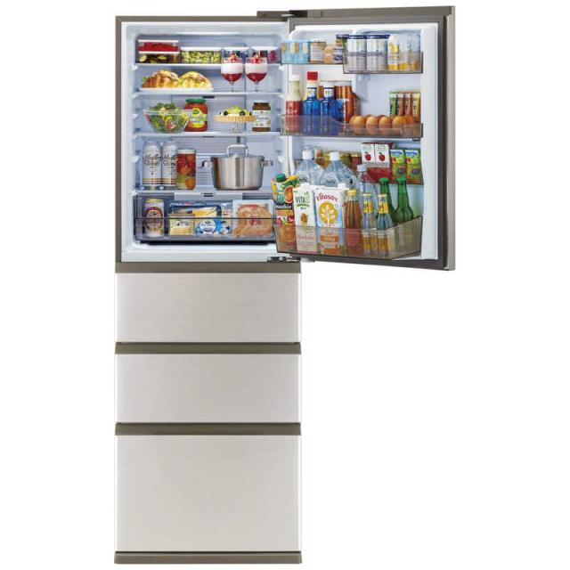 アクア AQUA 冷蔵庫 4ドア 362L 右開き 幅60cm ブライトシャンパン AQR