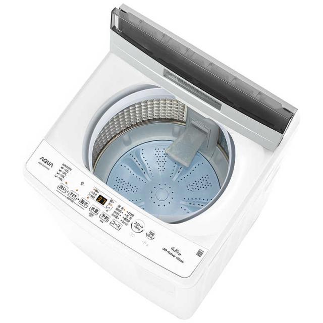 アクア AQUA 全自動洗濯機 洗濯4.5kg ホワイト AQW-S451A-W（標準設置 