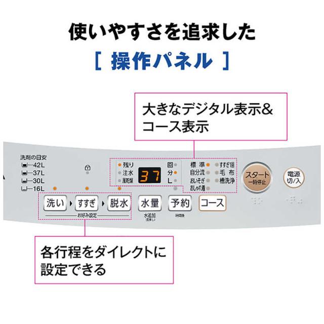 アクア　AQUA　全自動洗濯機 洗濯4.5kg ホワイト　AQW-S451A-W（標準設置無料）_10