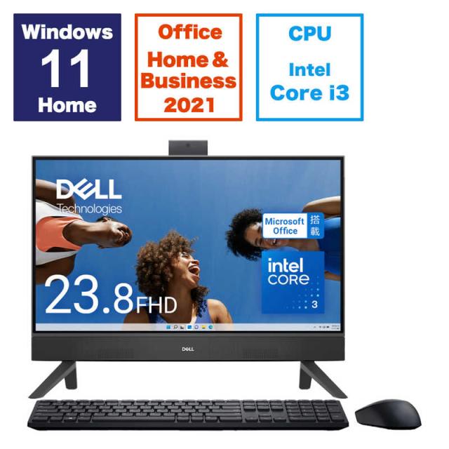 DELL　デル　デスクトップパソコン ［23.8型 /intel Core i3 /メモリ：8GB /SSD：512GB /2024春モデル］ ダークシャドウグレー　AI537-EHHBBCの通販は