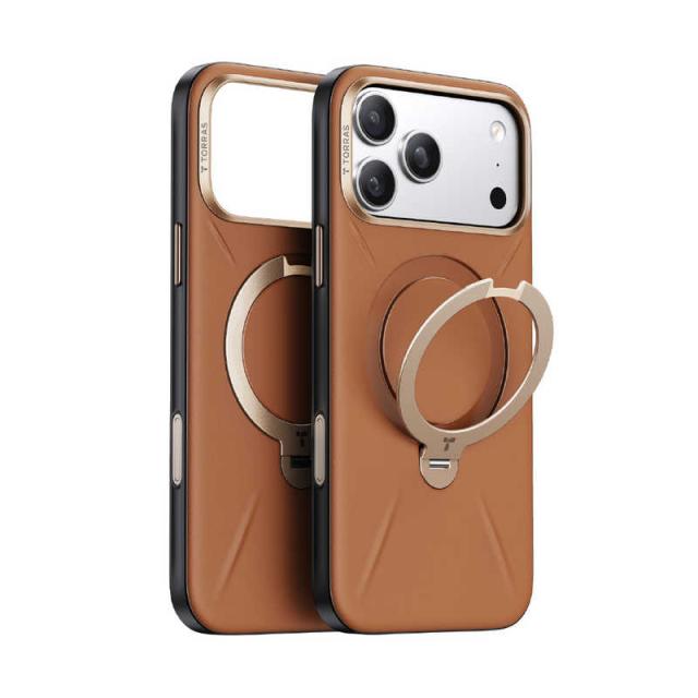 TORRASトラス　Torras - Ostand Q3 レザートーン Case for iPhone 17 Pro ブラウン　X00FX3076