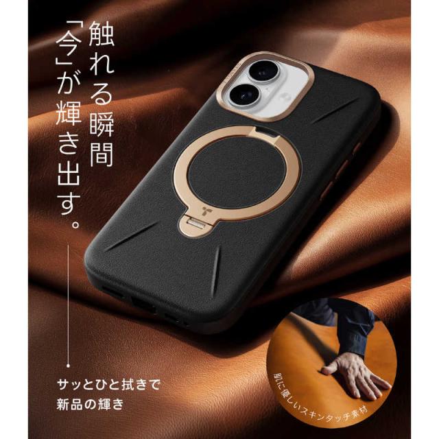 TORRASトラス　Torras - Ostand Q3 レザートーン Case for iPhone 17 ブラック　X00FX3071_3