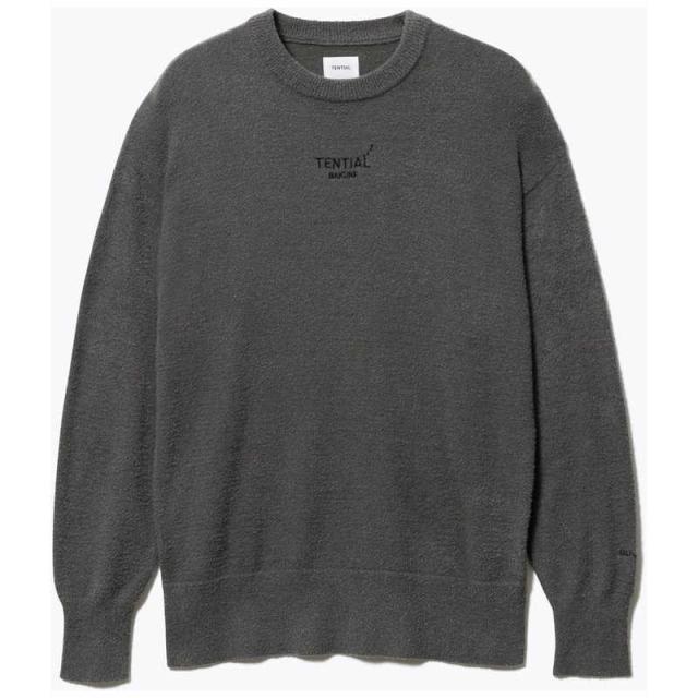 TENTIAL BAKUNEソフトニットロングスリーブクルーネックダークグレー(L