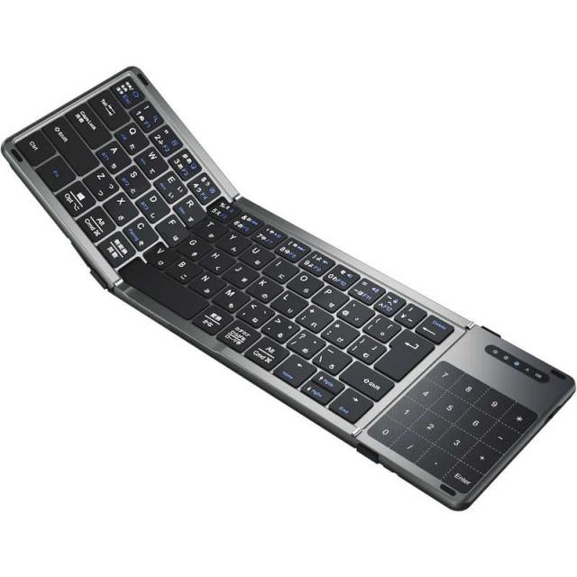 EWIN　三つ折りたたみ式ワイヤレスキーボード ブラック　EW-NTKB301