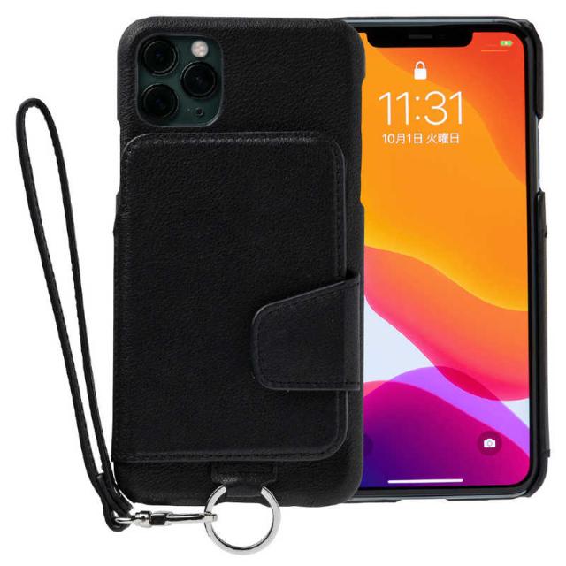 トーモ　RAKUNI Leather Case for iPhone 11 Pro Max　rak-19ipl-blk ピュアブラック
