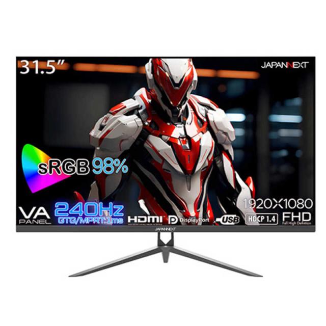 JAPANNEXT　31.5インチ 240Hz対応ゲーミングモニター HDMI DP ［31.5型 /フルHD(1920×1080) /ワイド］　JN-V315G240FHDR