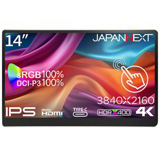 JAPANNEXT　14インチ IPSパネル搭載 マルチタッチ対応 4K(3840x2160)解像度 モバイルモニター　JN-MD-IPS140UHDR-T_1