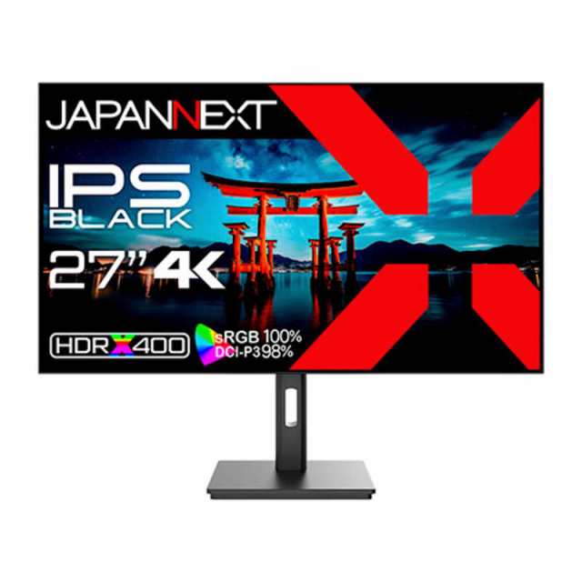 JAPANNEXT　IPS BLACKパネル搭載 液晶モニター HDMI DP HDR400相当 sRGB 100％ DCI-P3 98％ 4辺フレームレスモデル PIP/PBP機能 　JN-272