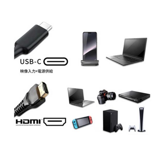 JAPANNEXT デュアルモバイルモニター HDMI USB Type-C 3画面拡張