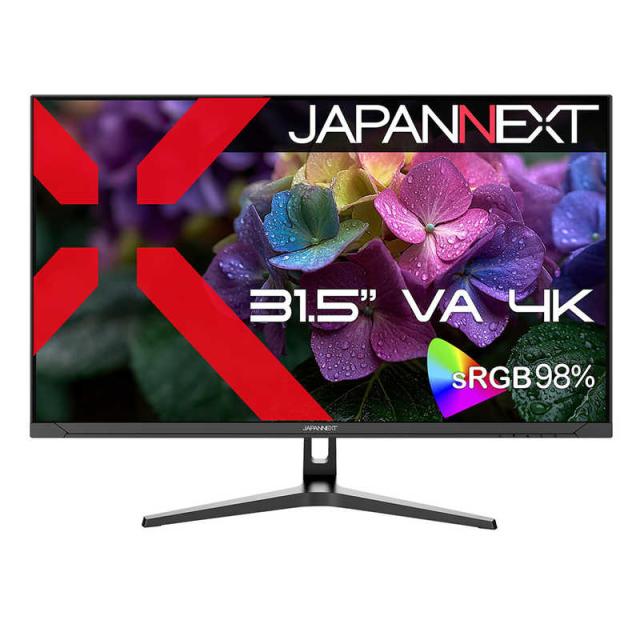 JAPANNEXT　VAパネル搭載 液晶モニター HDMI DisplayPort sRGB：98％ HDR PIP/PBP 2年保証 [ 31.5型 / 4K(3840×2160) / ワイド ]　JN-V3152UHDR-G