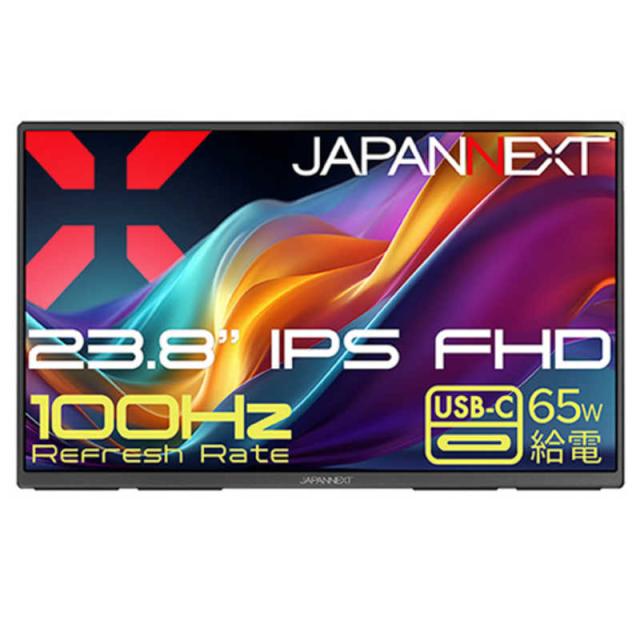 JAPANNEXT 大画面 スリムデザイン モニター JAPANNEXT IPSパネル搭載 FHD大型モバイルモニター ［23.8型 / フルHD