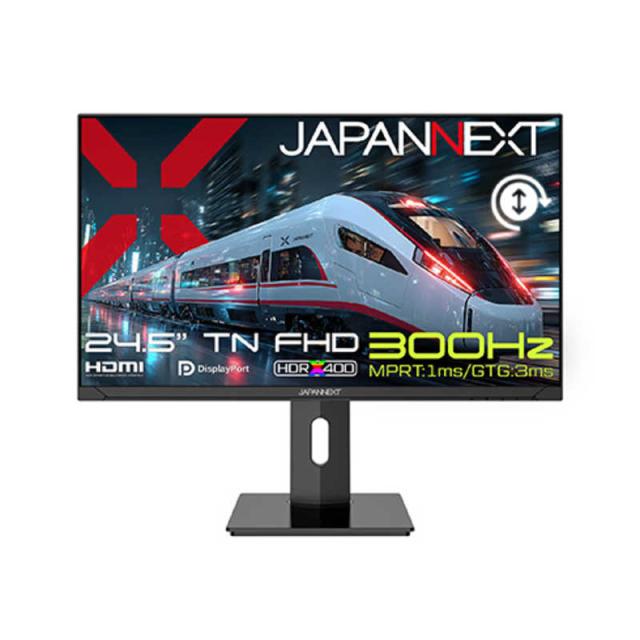 JAPANNEXT　TNパネル搭載 300Hz/1ms (MPRT)対応 FHDゲーミングモニター [24.5型 / フルHD (1920×1080) / ワイド / 300Hz ] (2年保証)　JN-T245G300F-HSP