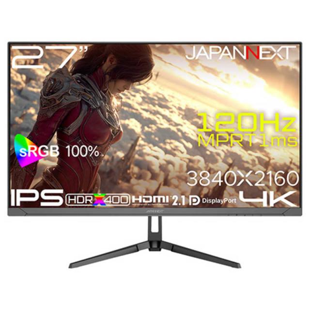 JAPANNEXT　IPSパネル搭載 4Kゲーミングモニター ［27型 / 4K(3840×2160) / ワイド / 120Hz］ (2年保証)　JN-i27G120U2_1