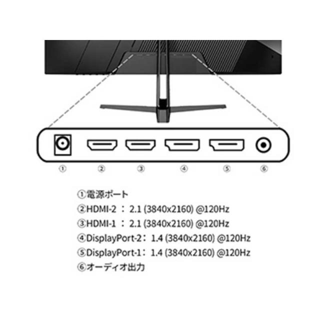JAPANNEXT　IPSパネル搭載 4Kゲーミングモニター ［27型 / 4K(3840×2160) / ワイド / 120Hz］ (2年保証)　JN-i27G120U2_11