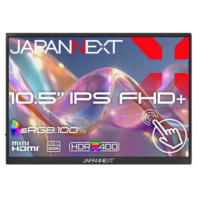 JAPANNEXT　IPS 5点マルチタッチ モバイルモニター miniHDMI USB-C スマートケース付き ［10.5型 / フルHD(1920×1280) / ワイド / 60Hz］　JN-MD-IPST105FP