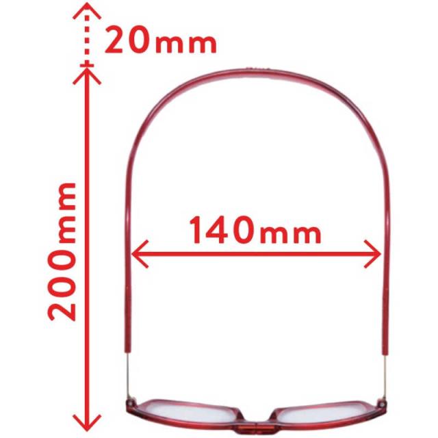 名古屋眼鏡 (度あり ＋2.00) クリックリーダー ボルドー クリック