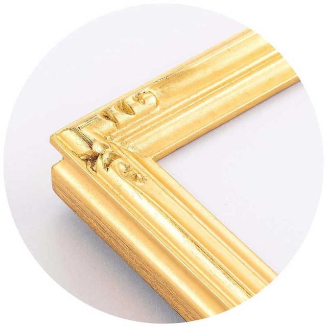 同志舎　木製デッサン額(手彫り) 早蕨 八ツ 金　サワラビGヤツ_1