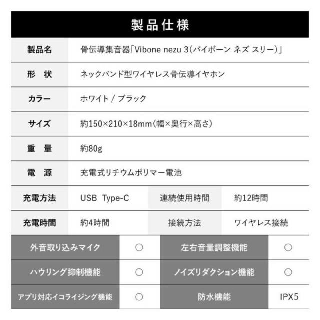 ソリッドソニック　骨伝導集音器 Vibone nezu 3 ブラック　_15