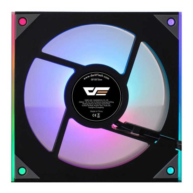 DARKFLASH　ケースファン リバースモデル ［120mm /1600RPM /ARGB］ DM8R(リバース) ブラック　DM8R-BLACK-SINGLEFAN