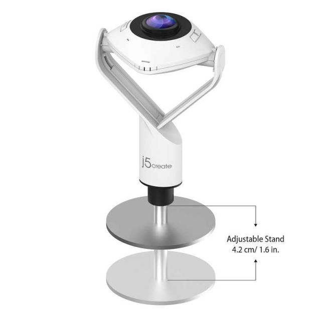 J5　ウェブカメラ マイク内蔵 360° パノラマミーティング ホワイト [有線]　JVCU360_1