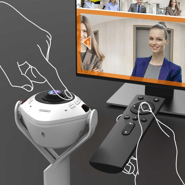 J5 USB スピーカーフォン搭載 360°パノラマ Webカメラ ［有線］ 白黒