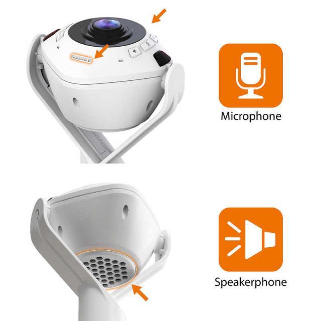 J5 USB スピーカーフォン搭載 360°パノラマ Webカメラ ［有線］ 白黒
