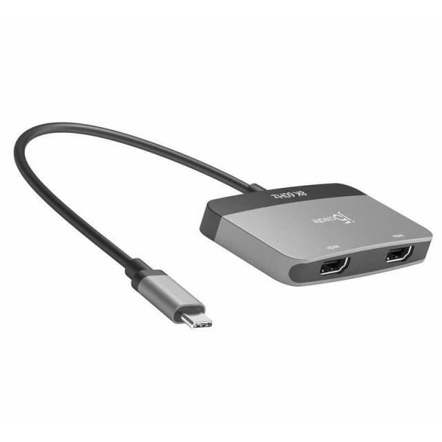 J5　USB-C to HDMI(シングル8K) デュアルディスプレイアダプタ スペースグレイ/ブラック　JCA465