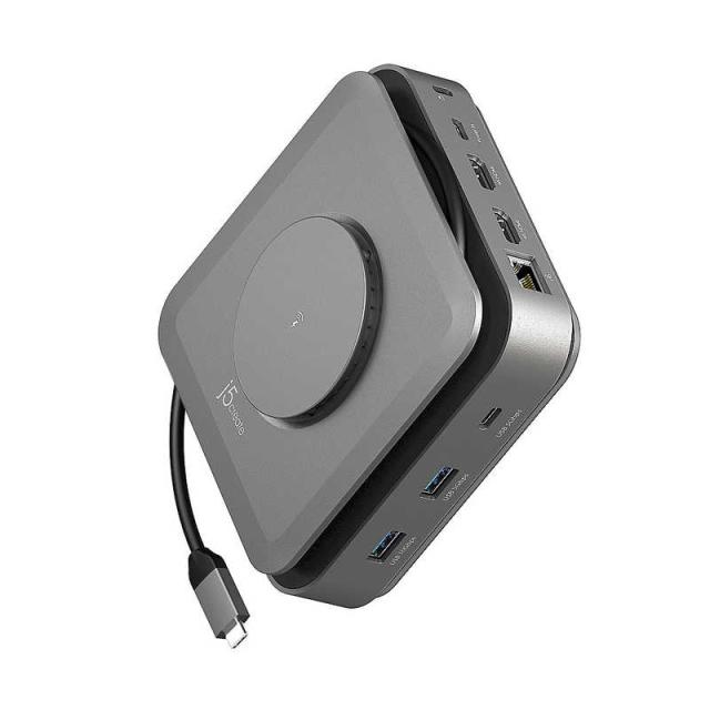 J5　15W磁力ワイヤレス充電パッド搭載デュアルHDMIドッキングステーション ［USB Power Delivery対応］　JCD3199の通販は