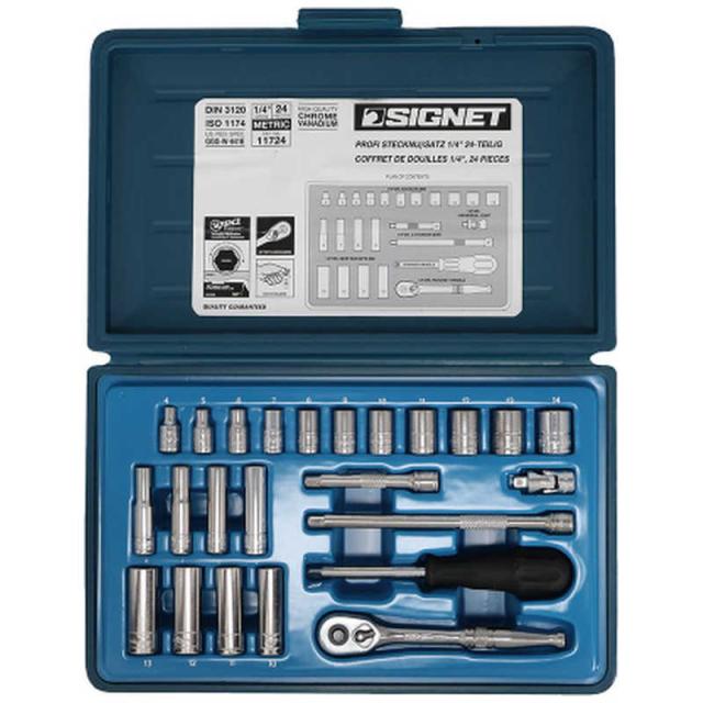 SIGNET　1/4DR 24本組 mm ソケットレンチセット　11724
