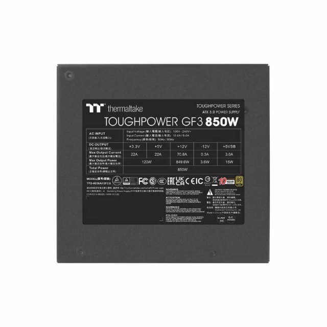 ファッション販売 THERMALTAKE TOUGHPOWER GF3 850W PCI Gen5.0 GOLD