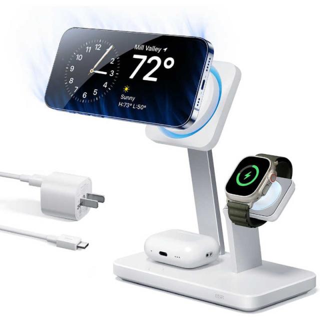 3in1 Magsafe対応ワイヤレス充電スタンド ホワイト RM-1855WH