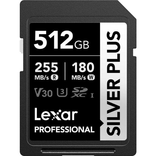 LEXAR　SDXCカード Professional SILVER PLUSシリーズ V30 UHS-I U3 読出速度 最大255MB/s ［512GB］ ［512GB］　LSDSIPL512G-BNNPJ