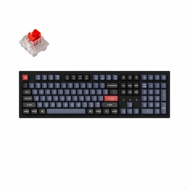 キークロン　キーボード K10 Pro QMK RGB(赤軸 ホットスワップ対応・US配列) ［有線・ワイヤレス /Bluetooth・USB (Type-C)］　K10P-H1-U