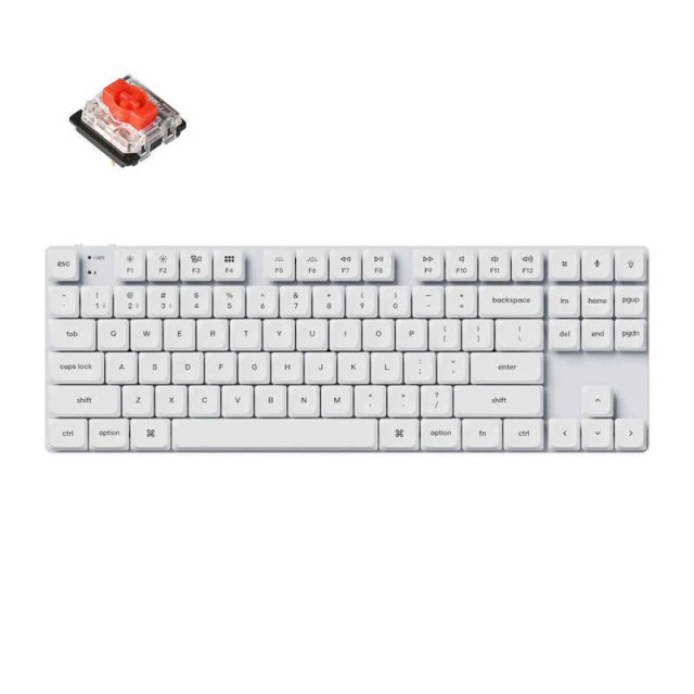 キークロン　キーボード K1SE White LEDライト(赤軸・英語配列) ［有線・ワイヤレス］　K1SE-A1Z-US