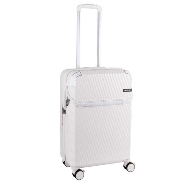 トラベリスト　TRAVELIST スーツケース アクセル トップオープン型キャリー Mサイズ ストッパー 拡張機能付き 宿泊目安：5泊〜1週間 [TSAロック搭載 / 51L] アイボリー　76-25206_1