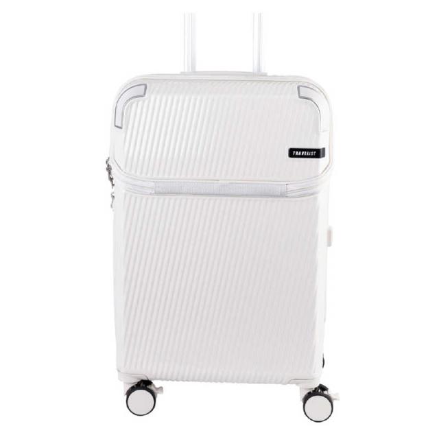 トラベリスト　TRAVELIST スーツケース アクセル トップオープン型キャリー Mサイズ ストッパー 拡張機能付き 宿泊目安：5泊〜1週間 [TSAロック搭載 / 51L] アイボリー　76-25206_4