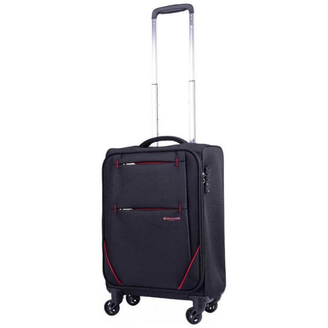 ヒデオワカマツ　軽量 撥水 ソフトキャリー Sサイズ 機内持込 2-3泊にオススメ フライ3 ［TSAロック搭載］ ブラック×レッド　85-76702