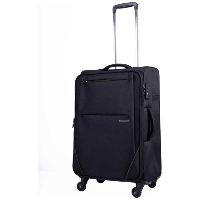 ヒデオワカマツ　軽量 撥水 ソフトキャリー Mサイズ 4-5泊にオススメ フライ3 ［TSAロック搭載］ ブラック×ブラック　85-76711