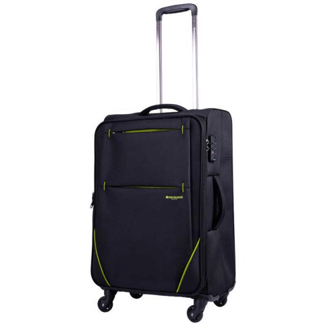 ヒデオワカマツ　軽量 撥水 ソフトキャリー Mサイズ 4-5泊にオススメ フライ3 ［TSAロック搭載］ ブラック×ライム　85-76713