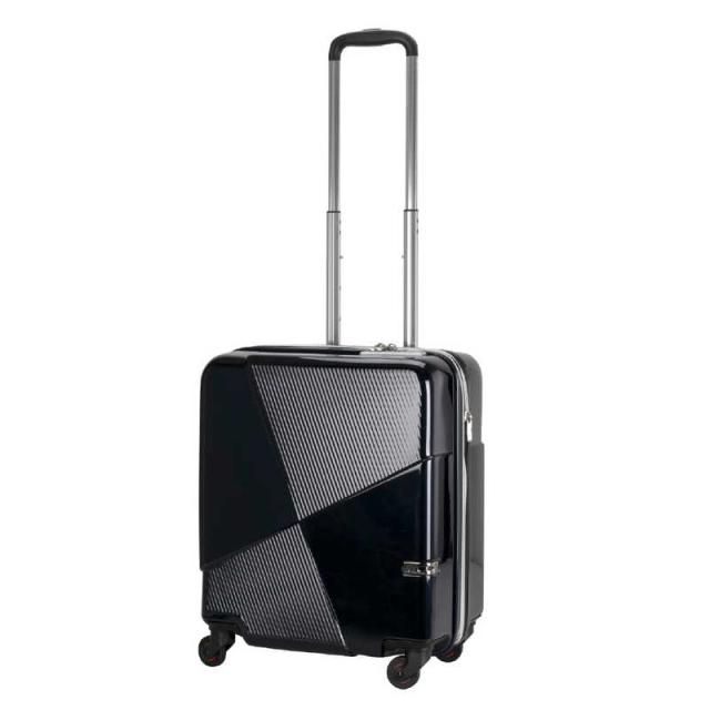 ヒデオワカマツ　拡張機能付きスーツケース サイレントキャスター Sサイズ マックスキャビンEX ［TSAロック搭載］ ブラック/ブラック　85-76651